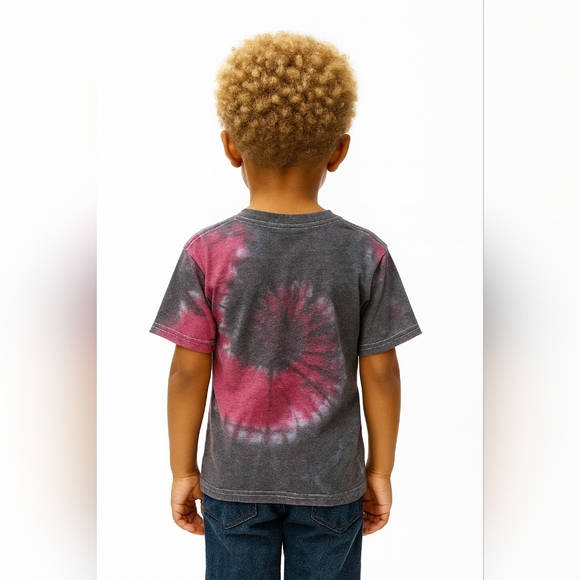 TIE DYE Spiral Design Extra Soft Youth Medium Soft Spun Tee Shirt - Picture 4 of 4